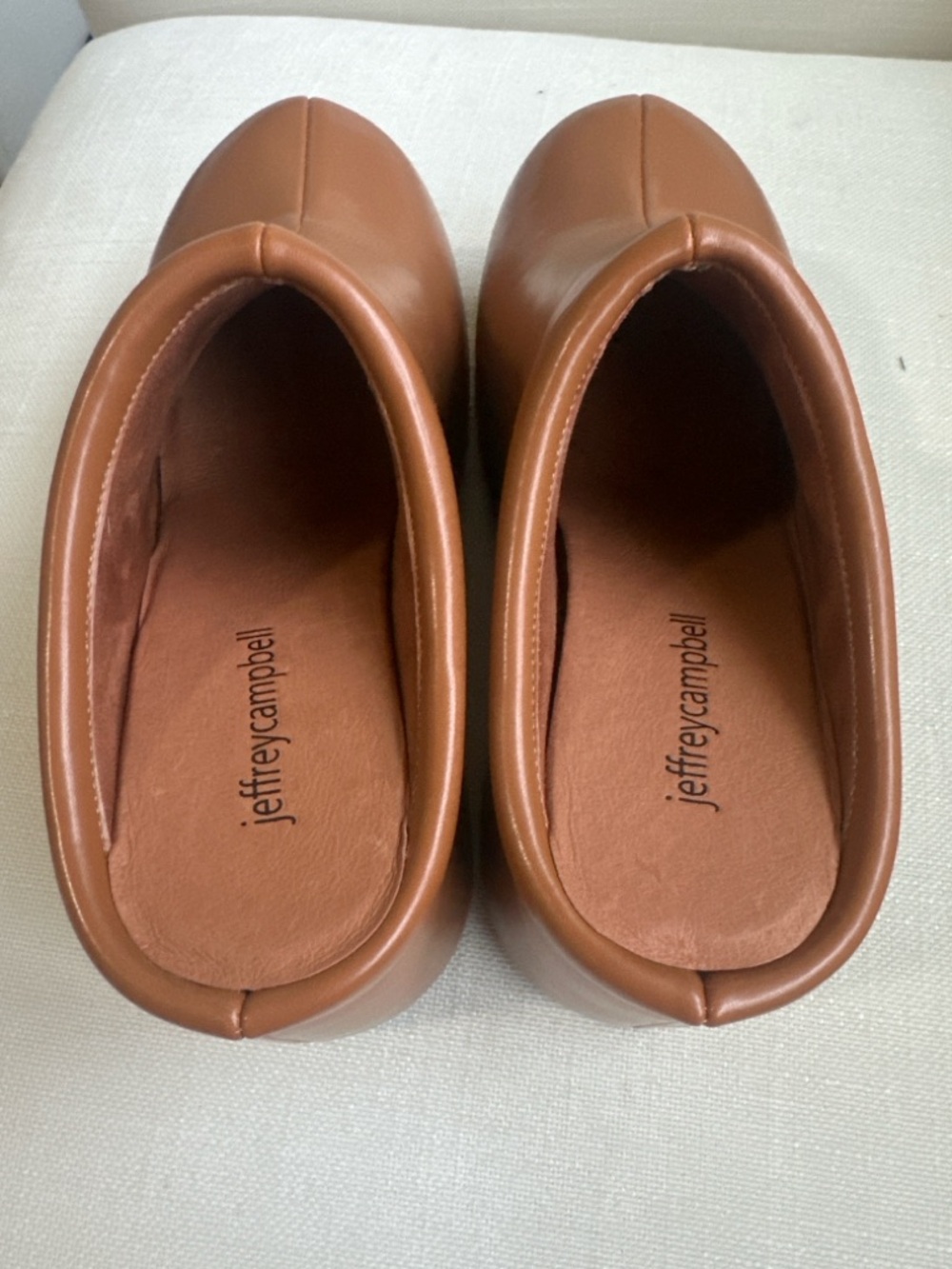 Jeffrey Campbell Brown Platform Clog Mules Size 8 Sculptural Chunky - Picture 7 of 10